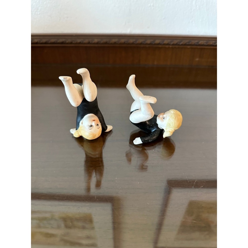 Vintage Tumbling Girls Bone China Figurines